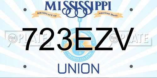 723EZV Mississippi License Plate
