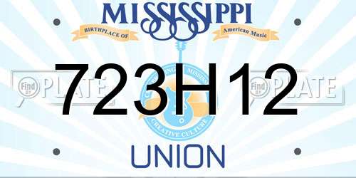 723H12 Mississippi License Plate