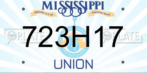 723H17 Mississippi License Plate