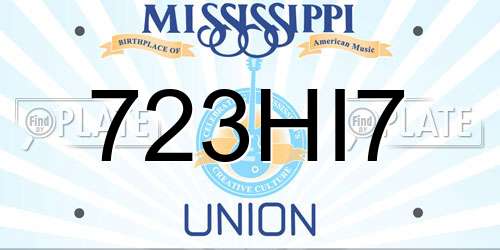 723HI7 Mississippi License Plate