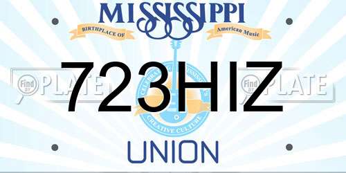 723HIZ Mississippi License Plate