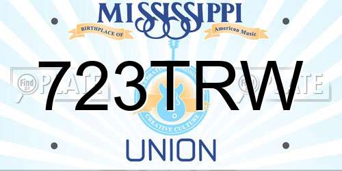 723TRW Mississippi License Plate