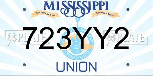 723YY2 Mississippi License Plate
