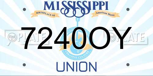 7240OY Mississippi License Plate