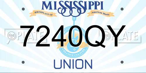 7240QY Mississippi License Plate