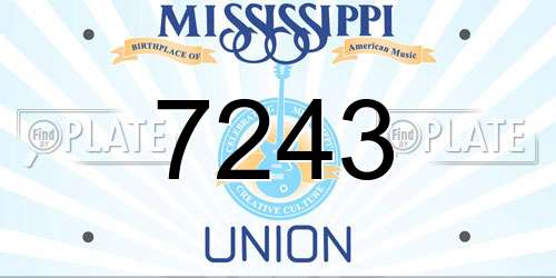 7243 Mississippi License Plate