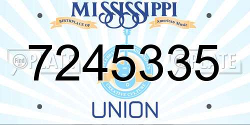 7245335 Mississippi License Plate
