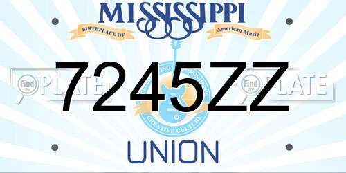 7245ZZ Mississippi License Plate
