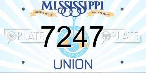 7247 Mississippi License Plate