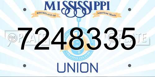 7248335 Mississippi License Plate