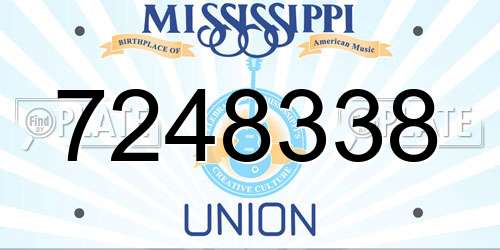 7248338 Mississippi License Plate