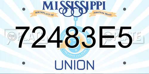 72483E5 Mississippi License Plate