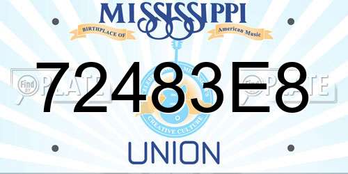 72483E8 Mississippi License Plate