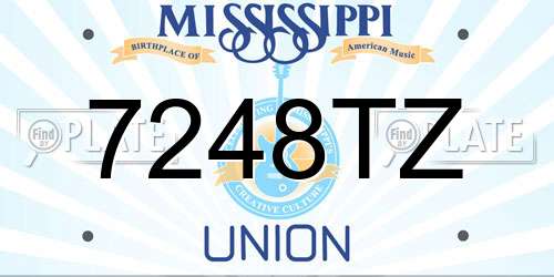 7248TZ Mississippi License Plate
