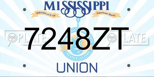7248ZT Mississippi License Plate