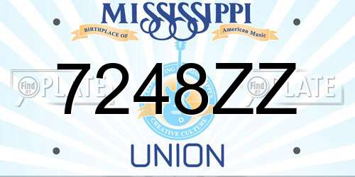 7248ZZ Mississippi License Plate
