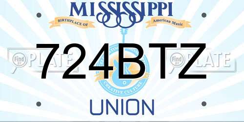724BTZ Mississippi License Plate