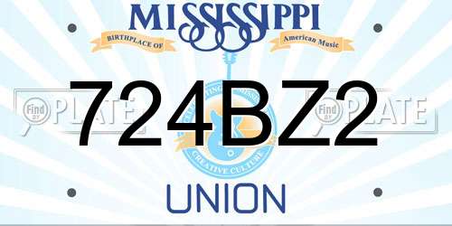 724BZ2 Mississippi License Plate