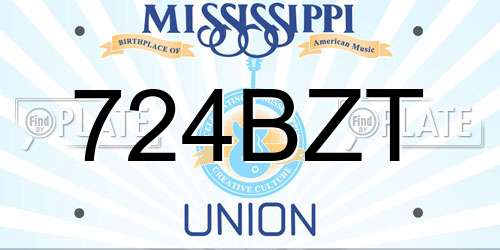 724BZT Mississippi License Plate