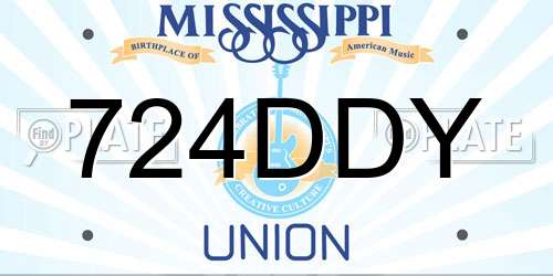 724DDY Mississippi License Plate
