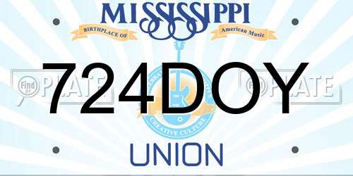 724DOY Mississippi License Plate