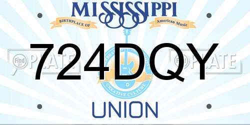 724DQY Mississippi License Plate