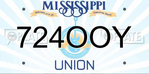724OOY Mississippi License Plate