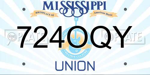 724OQY Mississippi License Plate