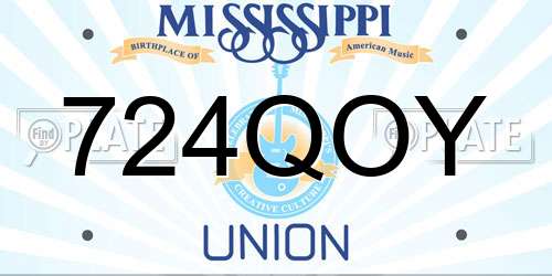 724QOY Mississippi License Plate