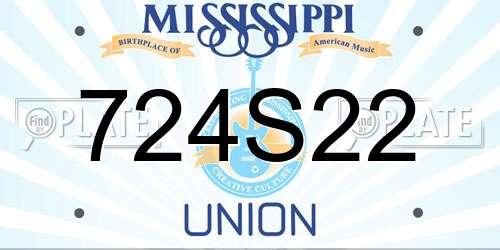 724S22 Mississippi License Plate