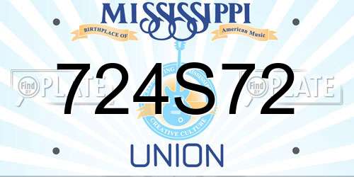 724S72 Mississippi License Plate