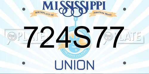 724S77 Mississippi License Plate