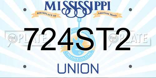 724ST2 Mississippi License Plate