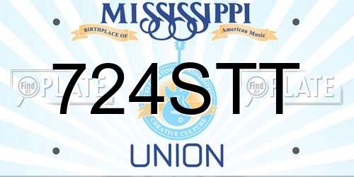 724STT Mississippi License Plate