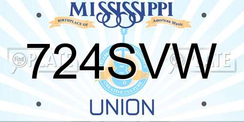 724SVW Mississippi License Plate