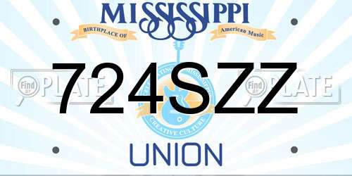 724SZZ Mississippi License Plate