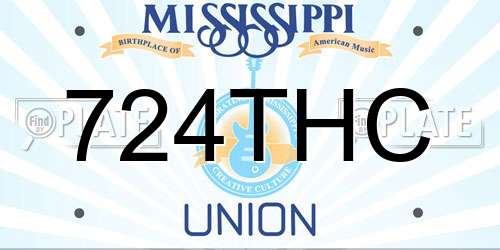 724THC Mississippi License Plate