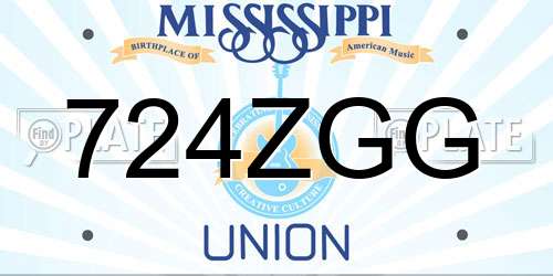 724ZGG Mississippi License Plate