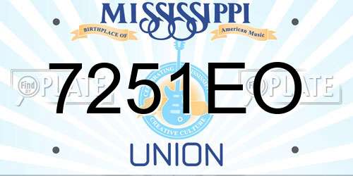 7251EO Mississippi License Plate