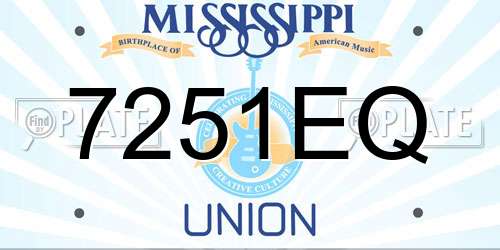 7251EQ Mississippi License Plate