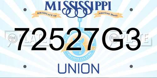 72527G3 Mississippi License Plate