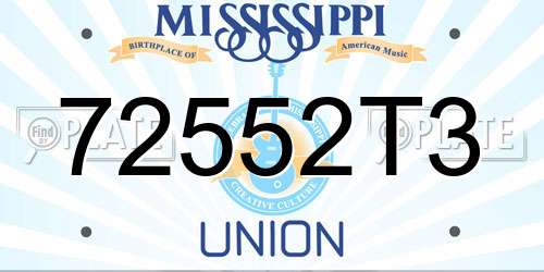 72552T3 Mississippi License Plate
