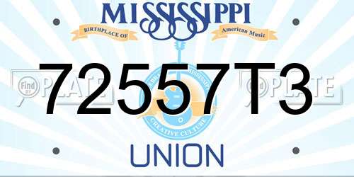 72557T3 Mississippi License Plate