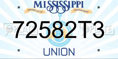 72582T3 Mississippi License Plate