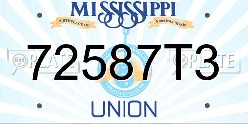 72587T3 Mississippi License Plate