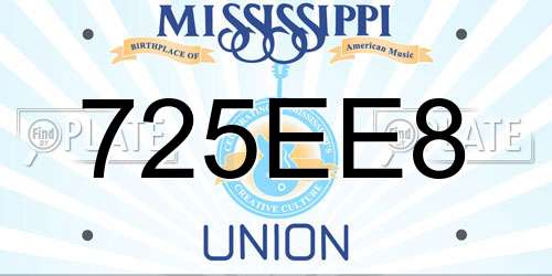 725EE8 Mississippi License Plate