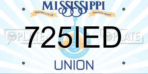 725IED Mississippi License Plate