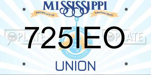 725IEO Mississippi License Plate