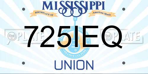 725IEQ Mississippi License Plate