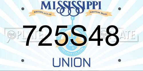 725S48 Mississippi License Plate